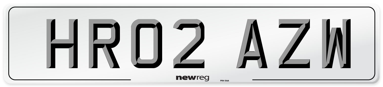 HR02 AZW Number Plate from New Reg